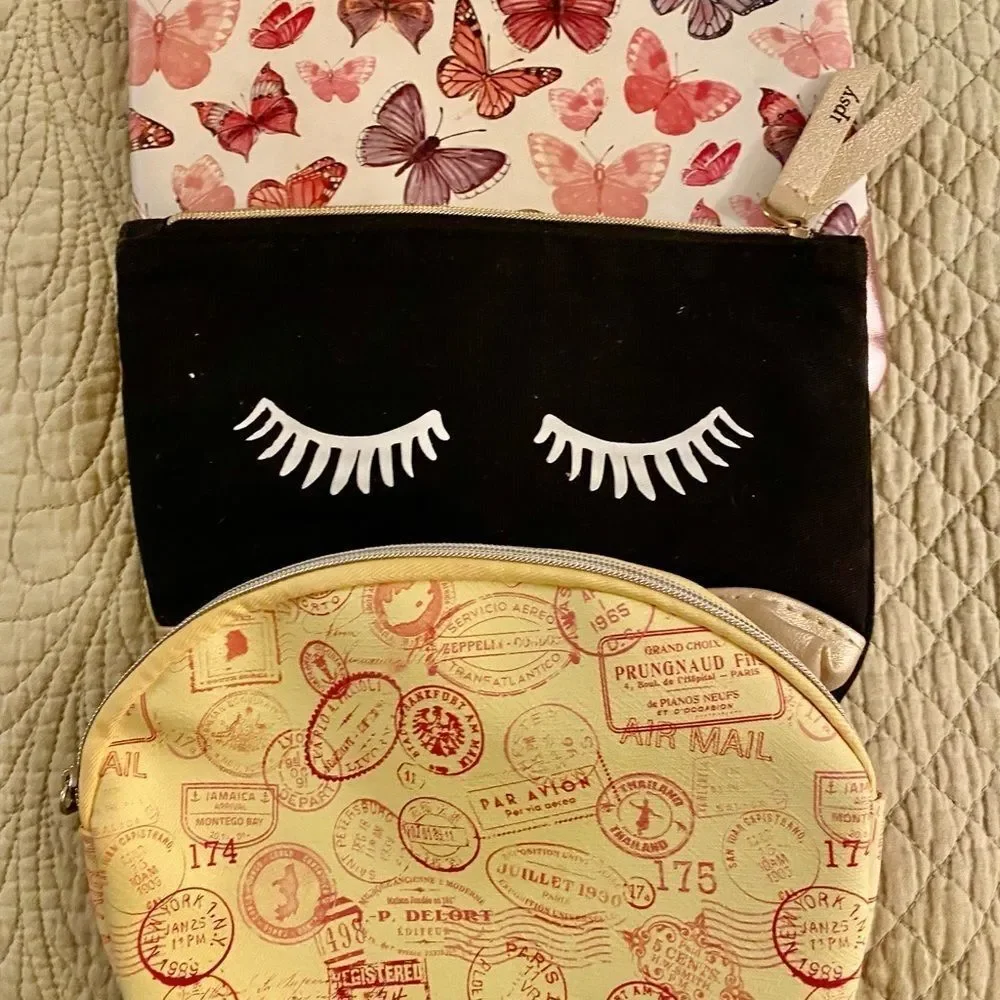 Ipsy Makeup Bags - 3 assorted bags , pvc